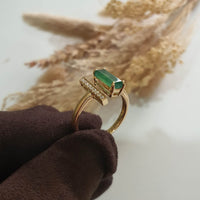 Good Translucency Icy Green Jadeite "Golden Horizon" Ring (JAD001324) 3