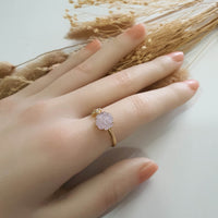 [Rare] Good Translucency Icy Lavender Jadeite "Clover Eternity" Ring (JAD001338) 10