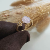 [Rare] Good Translucency Icy Lavender Jadeite "Clover Eternity" Ring (JAD001338) 3