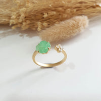 [Rare] Good Translucency Icy Apple Jadeite "Clover Eternity" Ring (JAD001344) 2