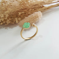 [Rare] Good Translucency Icy Apple Jadeite "Clover Eternity" Ring (JAD001344) 3