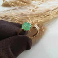 [Rare] Good Translucency Icy Apple Jadeite "Clover Eternity" Ring (JAD001344) 4