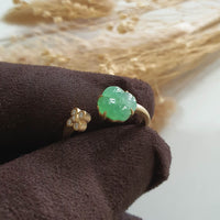 [Rare] Good Translucency Icy Apple Jadeite "Clover Eternity" Ring (JAD001344) 7