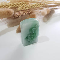 Translucency Green Jadeite "Ruyi" Seal/Stamp Ornament (JAM000094) 6