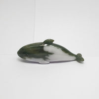 Translucent Green and White Jadeite "Dolphins Family" Ornament (JAM000252) 4