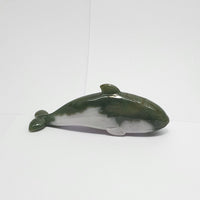 Translucent Green and White Jadeite "Dolphins Family" Ornament (JAM000252) 7
