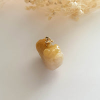 Translucent Golden Yellow Jadeite "Smiley Piglet on Cabbage" Pendant (JAM000282) 1