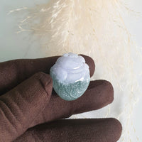 Translucent Lavender and Green Jadeite "Miss Piggy on Giant Cabbage" Pendant (JAM000289) 3