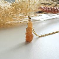 Translucent Brilliant Light Orange Jadeite "Rabbit of Wealth" Pendant (JAM000412) 4