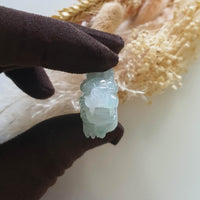 Good Translucency Light Green Jadeite "Auspicious Dragon” Pendant (JAM000459) 6