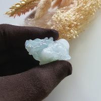 Good Translucency Light Green Jadeite "Auspicious Dragon” Pendant (JAM000459) 5