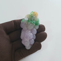 [Rare] Translucent Icy Tri-Colour of Brilliant Lavender, Green and Yellow Jadeite “Prosperity Grapes” (JAM000534) 7