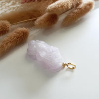 Translucent Icy Lavender Jadeite "Auspicious Wealth Pixiu" (JAM000578) 1