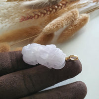 Translucent Icy Lavender Jadeite "Auspicious Wealth Pixiu" (JAM000578) 3