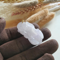 Translucent Icy Lavender Jadeite "Auspicious Wealth Pixiu" (JAM000578) 5