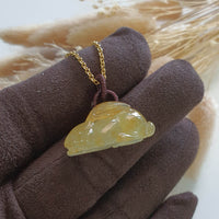 Translucent Icy Yellow Jadeite "Prosperity Rabbit" Pendant (JAM000724) 1