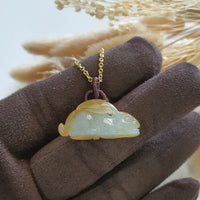 Translucent Icy Yellow Jadeite "Prosperity Rabbit" Pendant (JAM000724) 2
