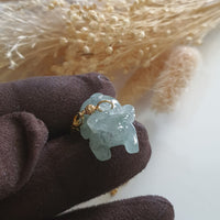 Good Translucency Icy Black Jadeite "Ox of Wealth" Pendant (JAM000789) 4