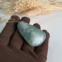 Translucent Icy Green Jadeite "Smiley Piglets in Giant Cabbage" (JAM000839) 9