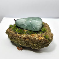 Translucent Icy Green Jadeite "Smiley Piglets in Giant Cabbage" (JAM000839) 1