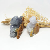 [Very Rare] Translucent Icy Brilliant Lavender with Orange Jadeite “Prosperity Children” (JAM000855) 2
