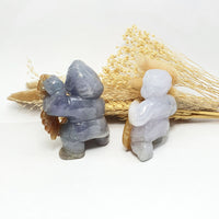 [Very Rare] Translucent Icy Brilliant Lavender with Orange Jadeite “Prosperity Children” (JAM000855) 3