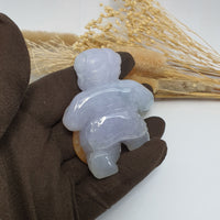 [Very Rare] Translucent Icy Brilliant Lavender with Orange Jadeite “Prosperity Children” (JAM000855) 6