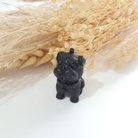 Black Jadeite "Frenchie Pug" Pendant (JAM000858) 1