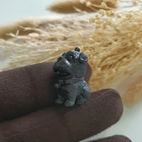 Black Jadeite "Frenchie Pug" Pendant (JAM000858) 2
