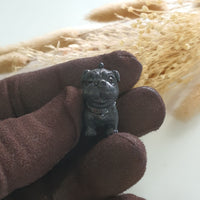Black Jadeite "Frenchie Pug" Pendant (JAM000858) 6