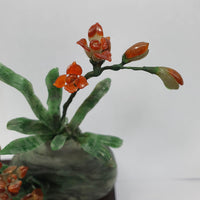 Translucent Icy Orangey Red Jadeite "Orchid Éternelle" Ornament (JAM000862) 3