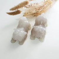 Good Translucency Icy Jadeite "Companions through Life" Ornament (JAM000910) 1