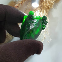 [Very Rare] Magnificent Translucent Icy Imperial Flower Green Jadeite “Rising Sovereign” (SJB000470) 10
