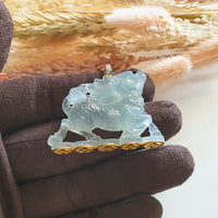 [Very Rare] Highly Translucent Icy Jadeite "The Majestic Kylin" Pendant (SJB000689) 4