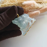 [Very Rare] Highly Translucent Icy Jadeite "The Majestic Kylin" Pendant (SJB000689) 6