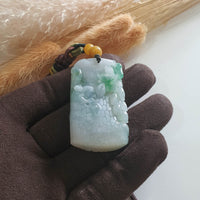 [Rare] Translucent Green with Brilliant Apple Green Jadeite Carved "Squirrels & Bountiful Harvests" (JAM000488) 5