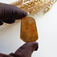Good Translucency Icy Orange Jadeite “The Everlasting Sunset” Pendant (SJB002328) 3