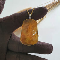Good Translucency Icy Orange Jadeite “The Everlasting Sunset” Pendant (SJB002328) 7