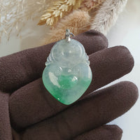Highly Translucent Icy and Apple Green Jadeite "Prosperity" Pendant (SJB002453) 4