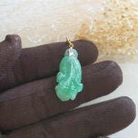 Translucent Icy Apple Green Jadeite “Auspicious Cabbage” Pendant (SJB002735) 2