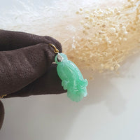 Translucent Icy Apple Green Jadeite “Auspicious Cabbage” Pendant (SJB002735) 4