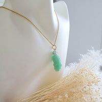Translucent Icy Apple Green Jadeite “Auspicious Cabbage” Pendant (SJB002735) 5