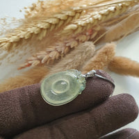 Highly Translucent Icy Yellow with Green Jadeite “Imminent Blessing” Pendant (SJB002788) 3