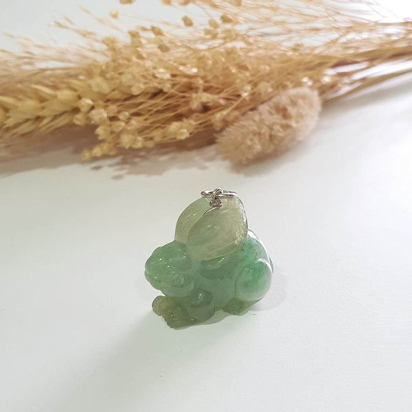 Translucent Icy Green Jadeite "Rabbit of Harmony" Pendant (SJB003008) 1