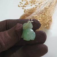 Translucent Icy Green Jadeite "Rabbit of Harmony" Pendant (SJB003008) 7