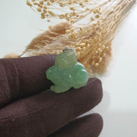 Translucent Icy Green Jadeite "Rabbit of Harmony" Pendant (SJB003008) 9