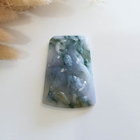 [Rare] Good Translucent Icy Bluish Lavender with Green and Yellow "Majestic Goats & Ruyi" Pendant (SJB003269) 1