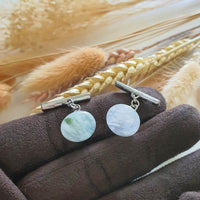 Highly Translucent Icy and Icy Green Jadeite Cufflinks (SJC000408) 2