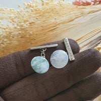 Highly Translucent Icy and Icy Green Jadeite Cufflinks (SJC000408) 1