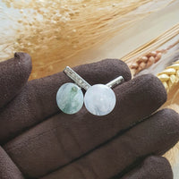 Highly Translucent Icy and Icy Green Jadeite Cufflinks (SJC000408) 5